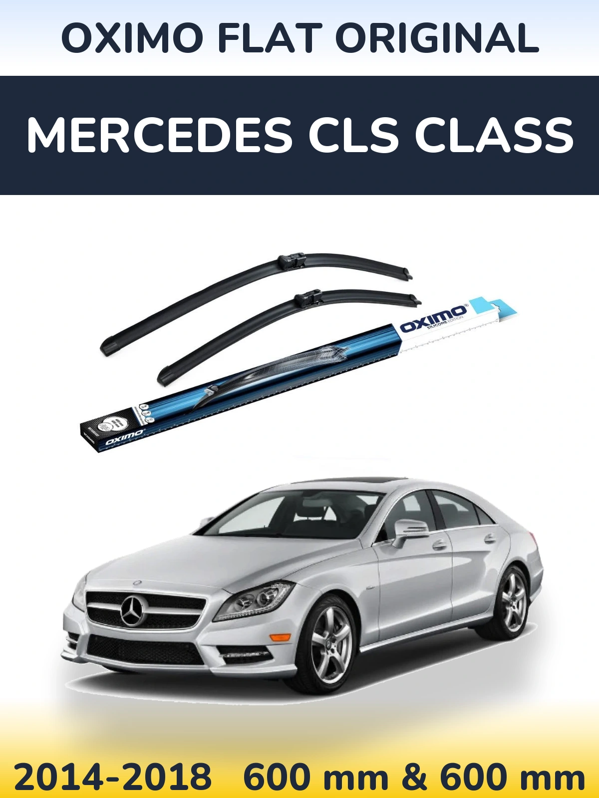 Sada předních stěračů Oximo Flat Original 600 a 600 mm pro Mercedes CLS Class 2014-2018