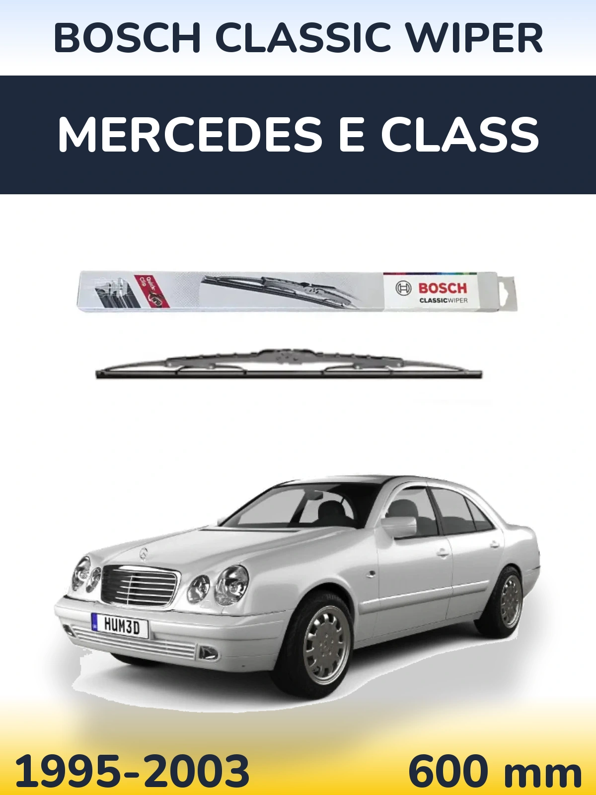 Přední stěrač BOSCH Classic Wiper 600 mm pro Mercedes E Class 1995-2003