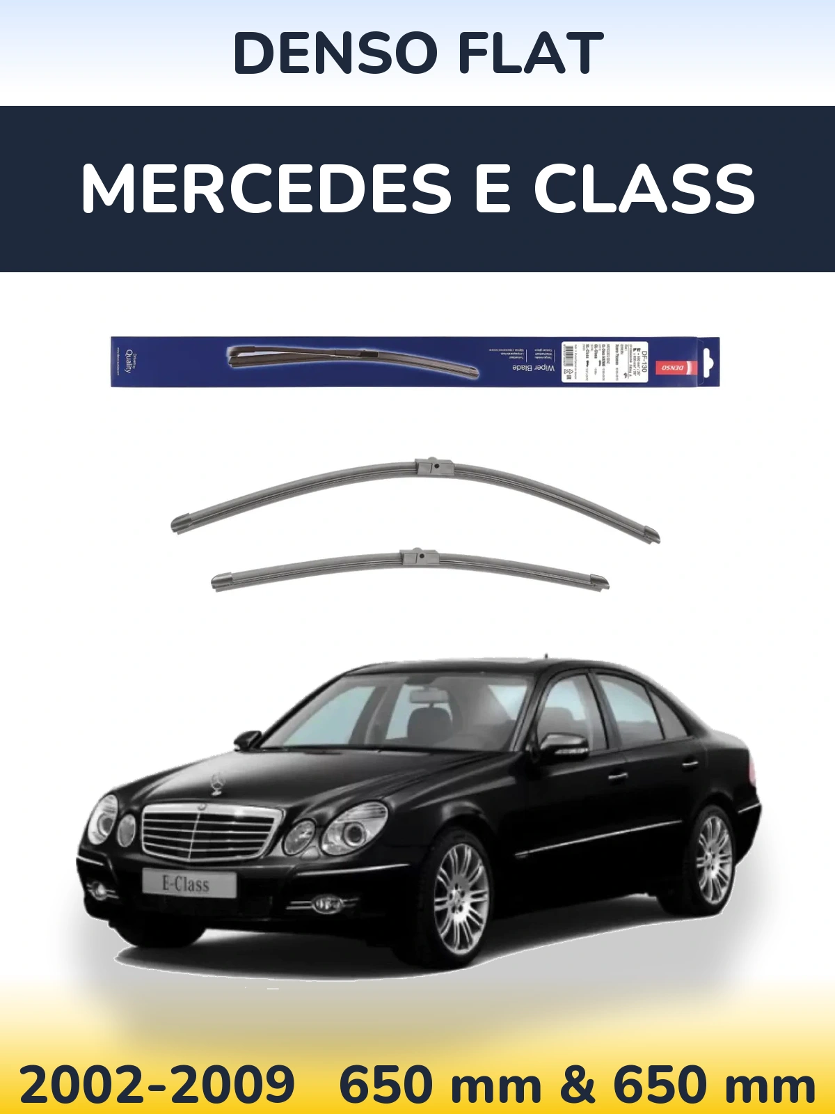 Sada předních stěračů Denso Flat 650 a 650 mm pro Mercedes E Class 2002-2009