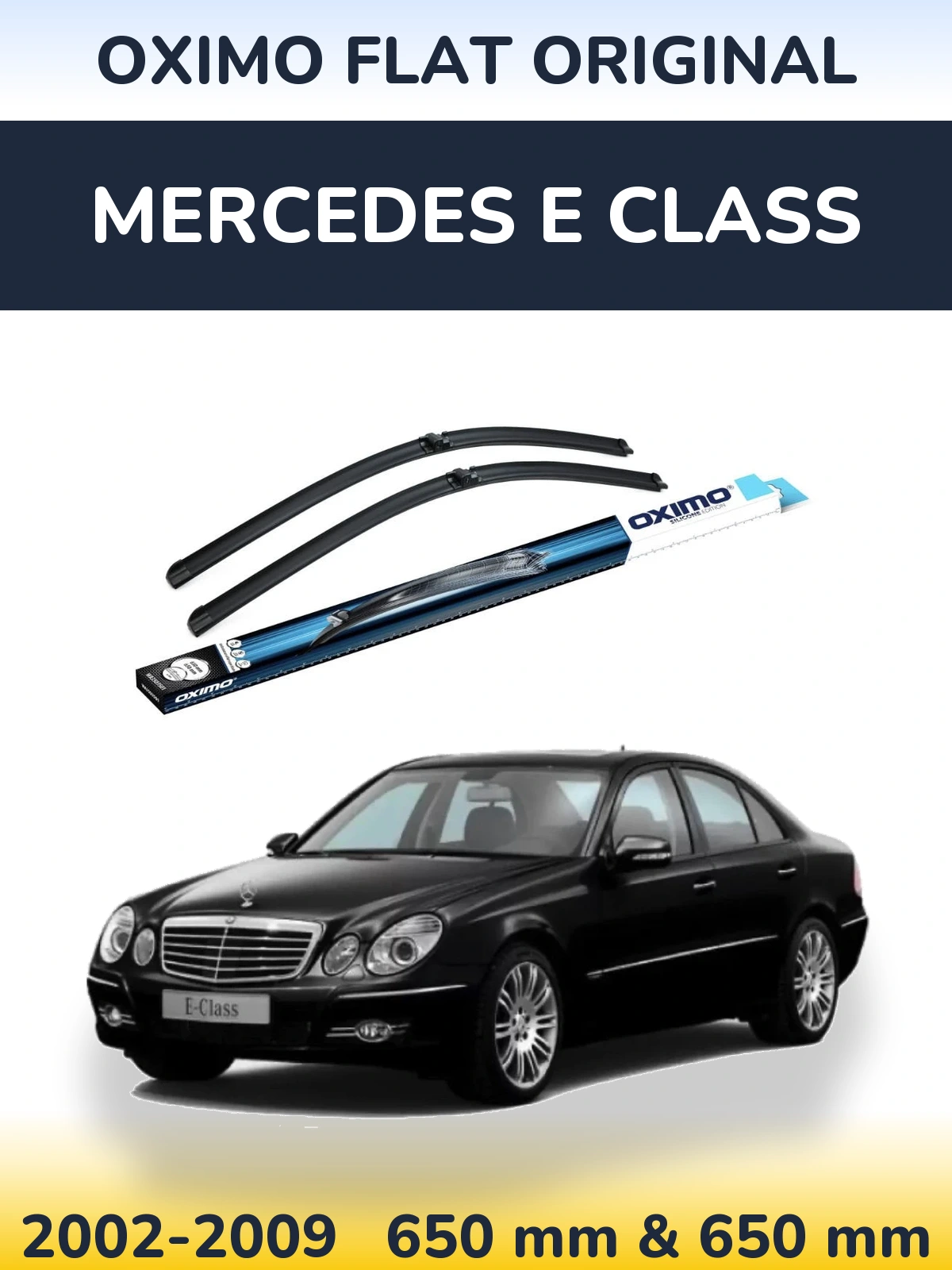 Sada předních stěračů Oximo Flat Original 650 a 650 mm pro Mercedes E Class 2002-2009