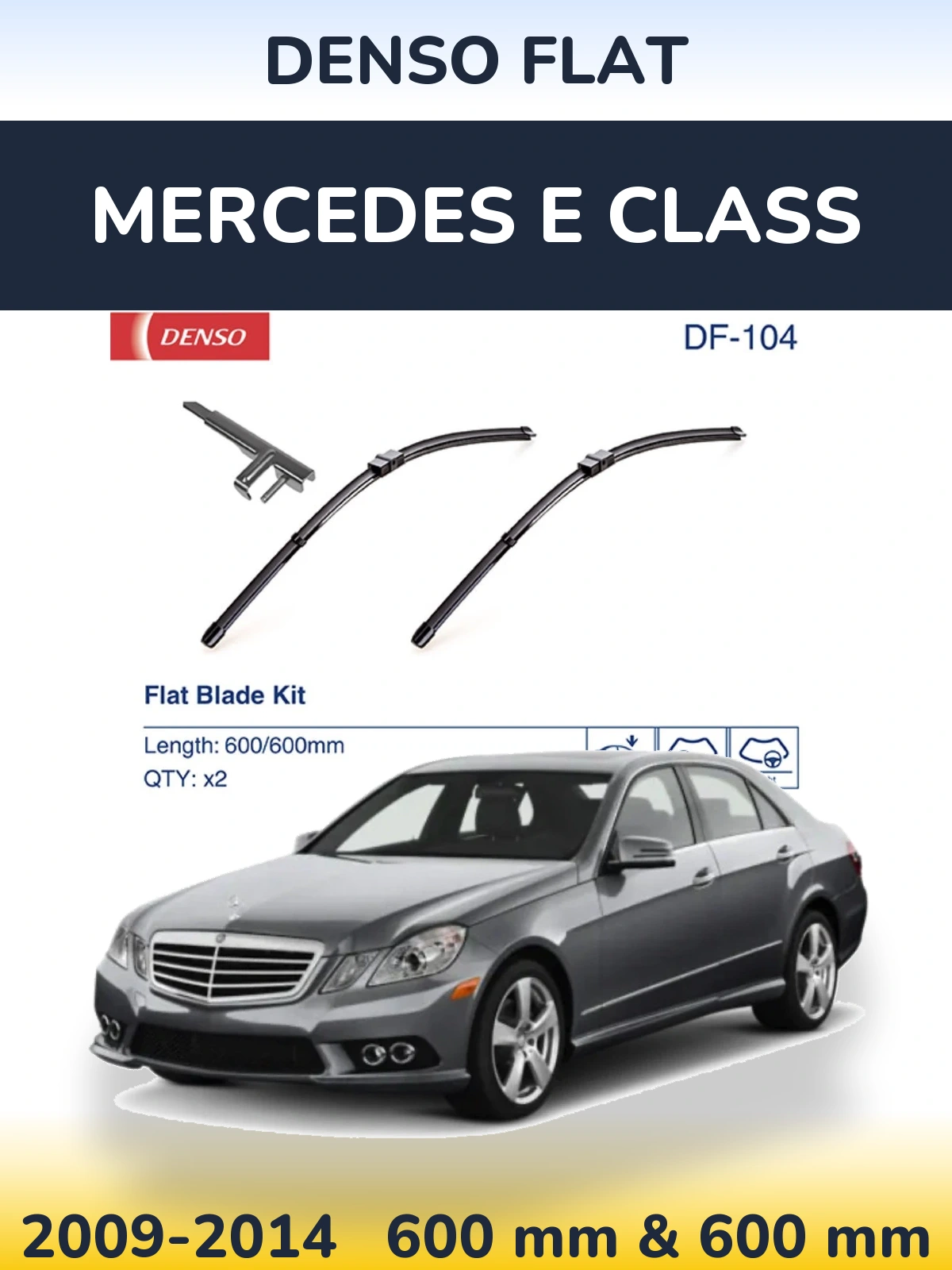 Sada předních stěračů Denso Flat 600 a 600 mm pro Mercedes E Class 2009-2014
