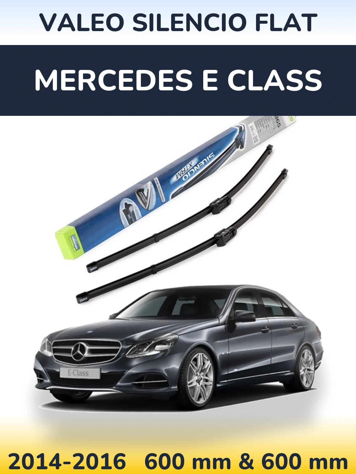 Sada předních stěračů Valeo Silencio Flat 600 a 600 mm pro Mercedes E Class 2014-2016