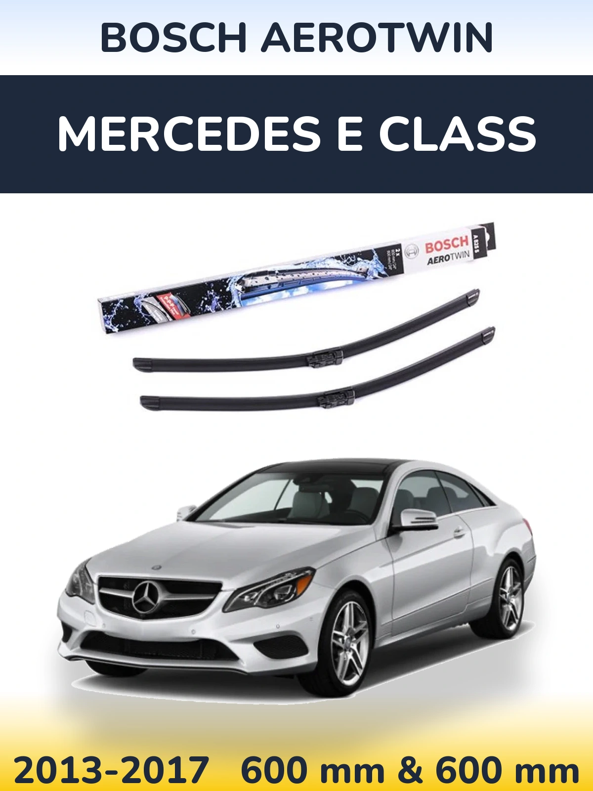 Комплект передніх щіток BOSCH AeroTwin 600 & 600 мм для Mercedes E Class 2013-2017