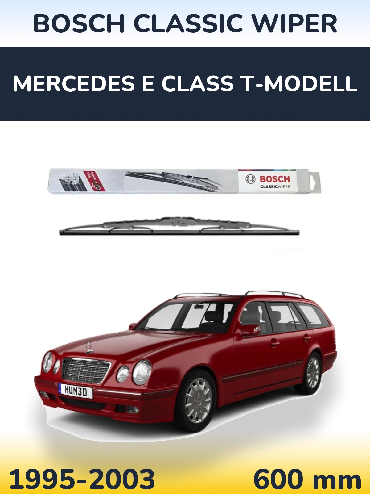 Přední stěrač BOSCH Classic Wiper 600 mm pro Mercedes E Class T-Modell 1995-2003