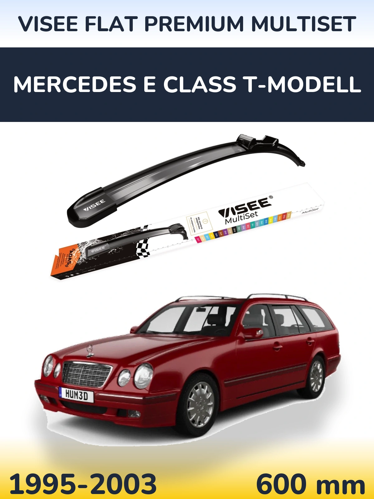 Přední stěrač VISEE FLAT PREMIUM MultiSet 600 mm pro Mercedes E Class T-Modell 1995-2003