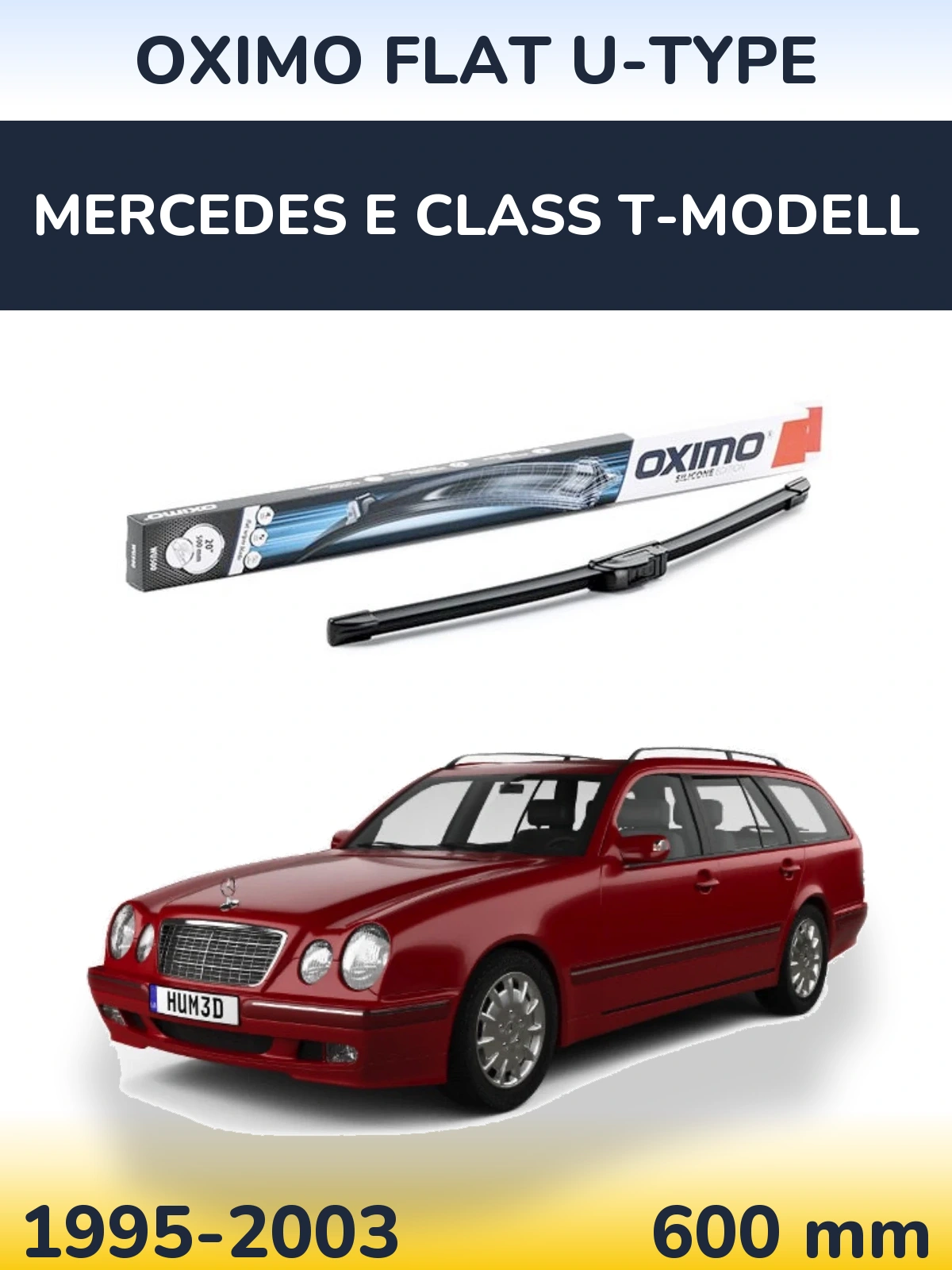 Přední stěrač Oximo Flat U-type 600 mm pro Mercedes E Class T-Modell 1995-2003