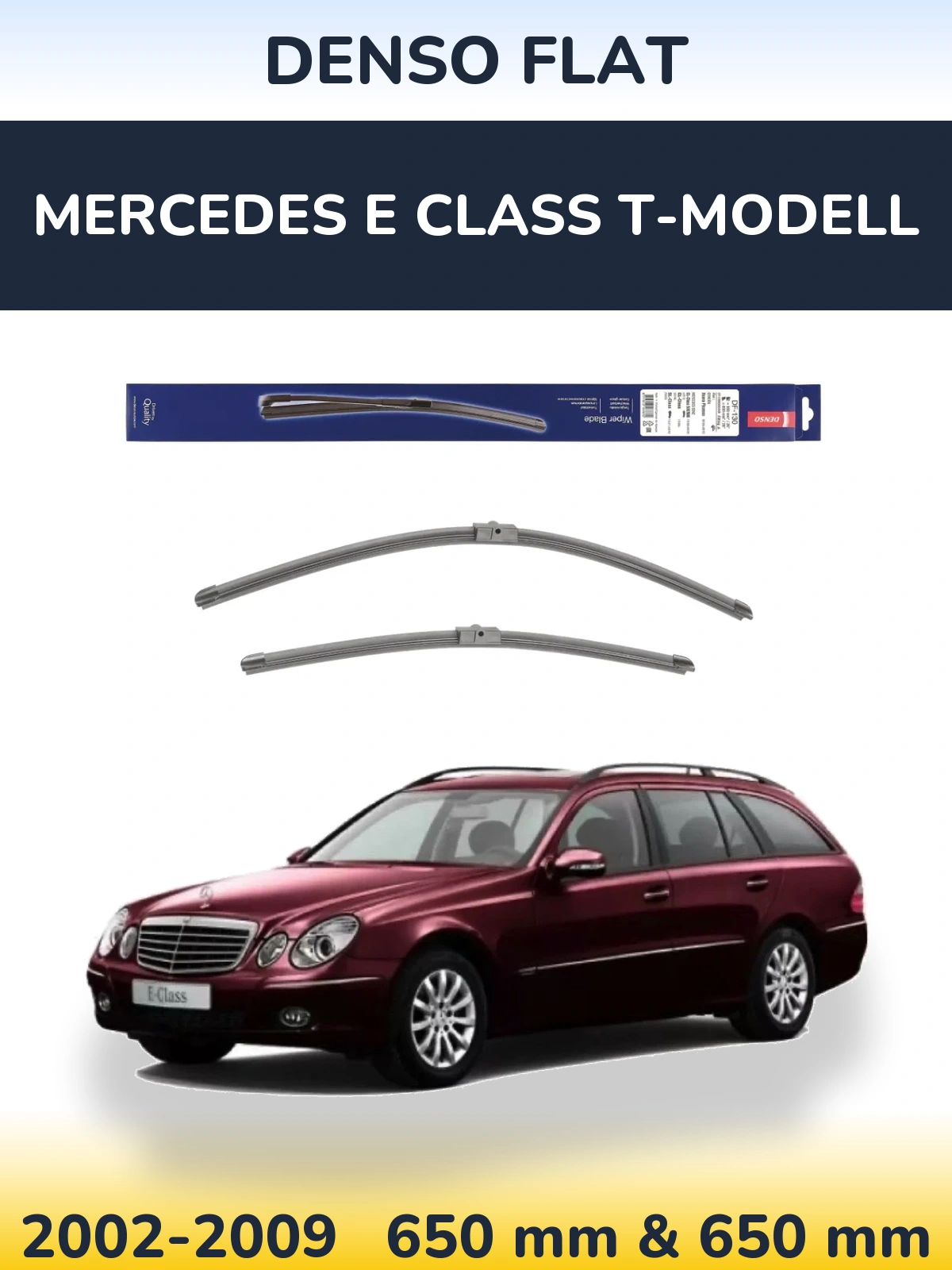 Sada předních stěračů Denso Flat 650 a 650 mm pro Mercedes E Class T-Modell 2002-2009