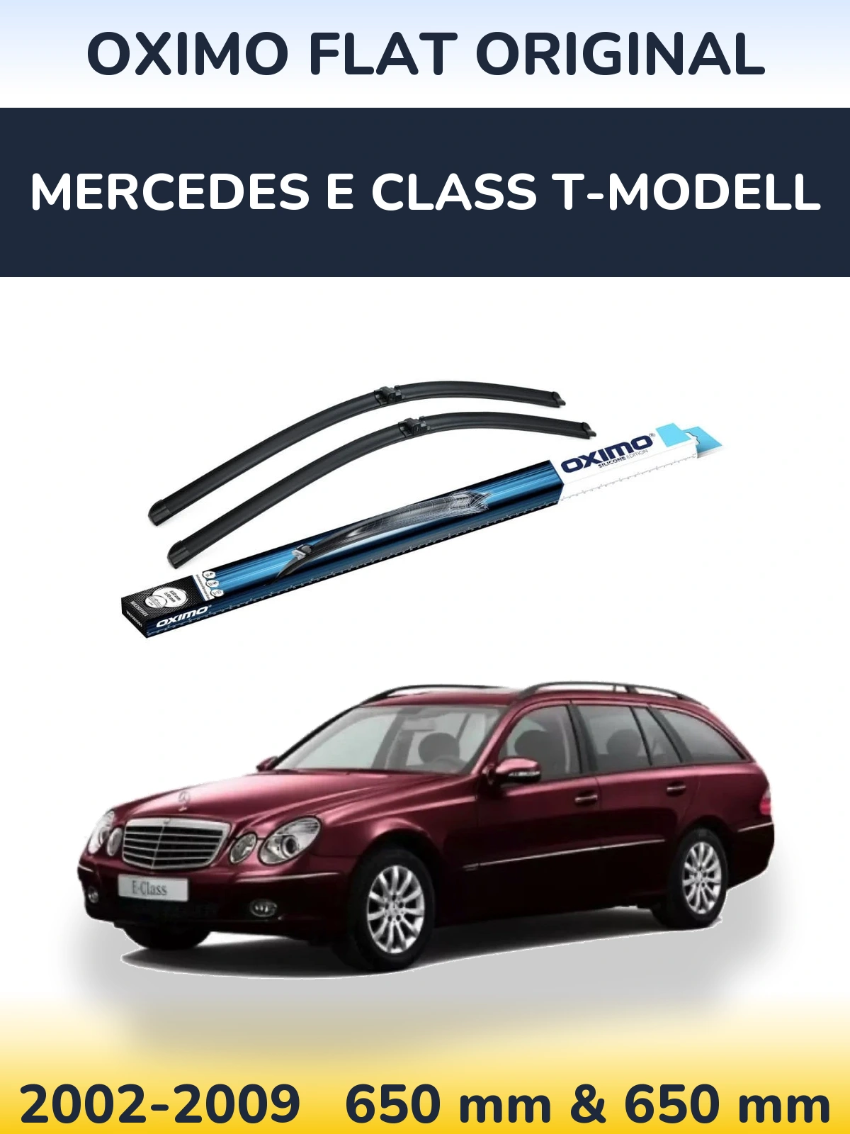 Sada předních stěračů Oximo Flat Original 650 a 650 mm pro Mercedes E Class T-Modell 2002-2009