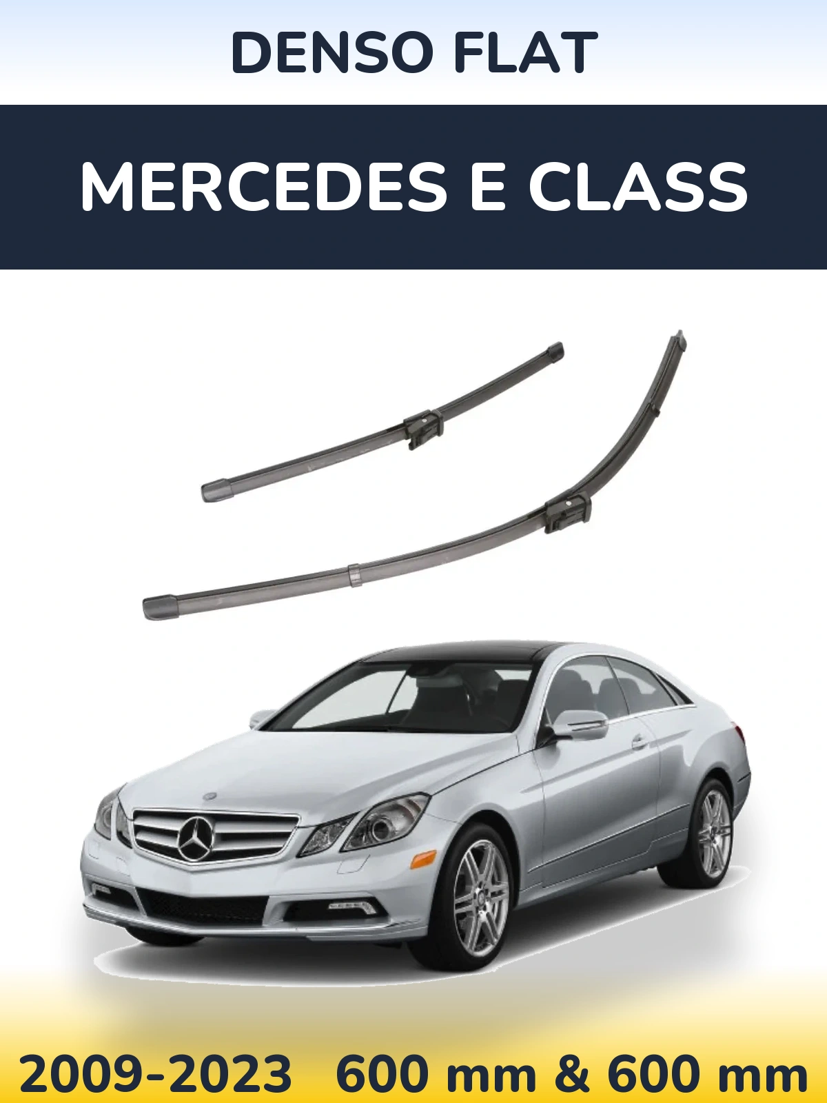 Sada předních stěračů Denso Flat 600 a 600 mm pro Mercedes E Class 2009-2023