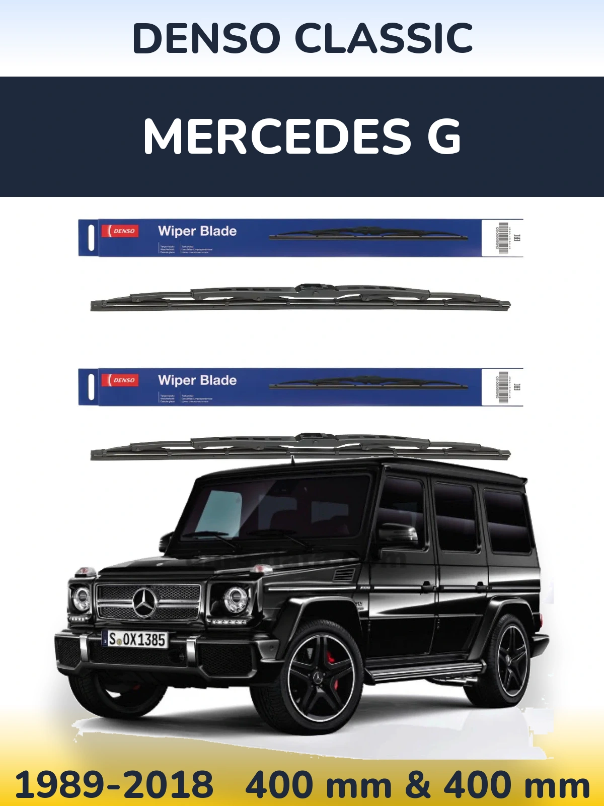 Sada předních stěračů Denso Classic 400 a 400 mm pro Mercedes G 1989-2018