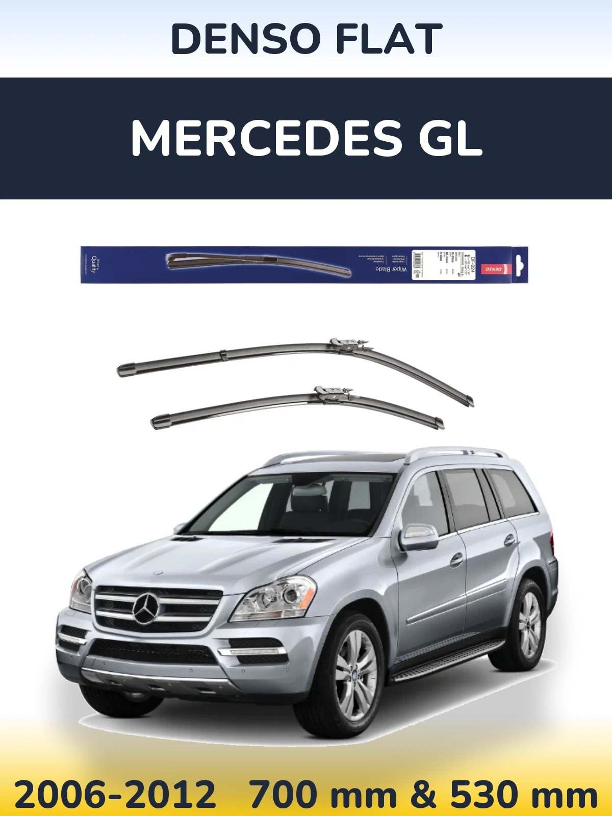 Sada předních stěračů Denso Flat 700 a 530 mm pro Mercedes GL 2006-2012