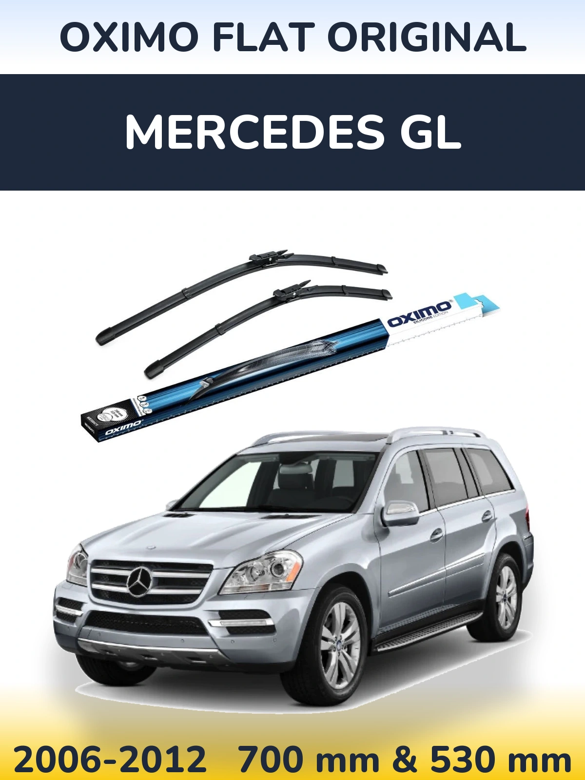 Sada předních stěračů Oximo Flat Original 700 a 530 mm pro Mercedes GL 2006-2012