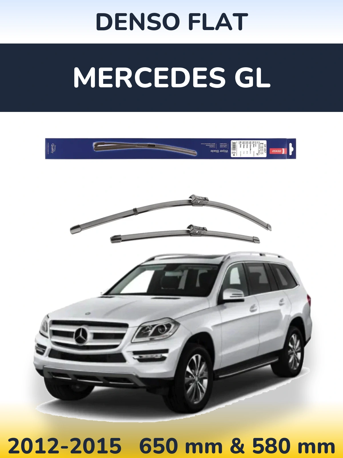 Sada předních stěračů Denso Flat 650 a 580 mm pro Mercedes GL 2012-2015