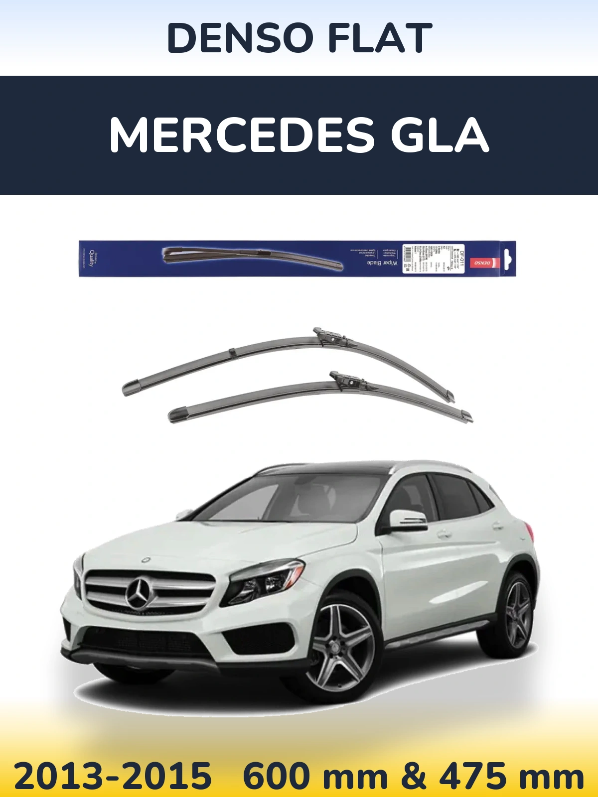 Sada předních stěračů Denso Flat 600 a 475 mm pro Mercedes GLA 2013-2015
