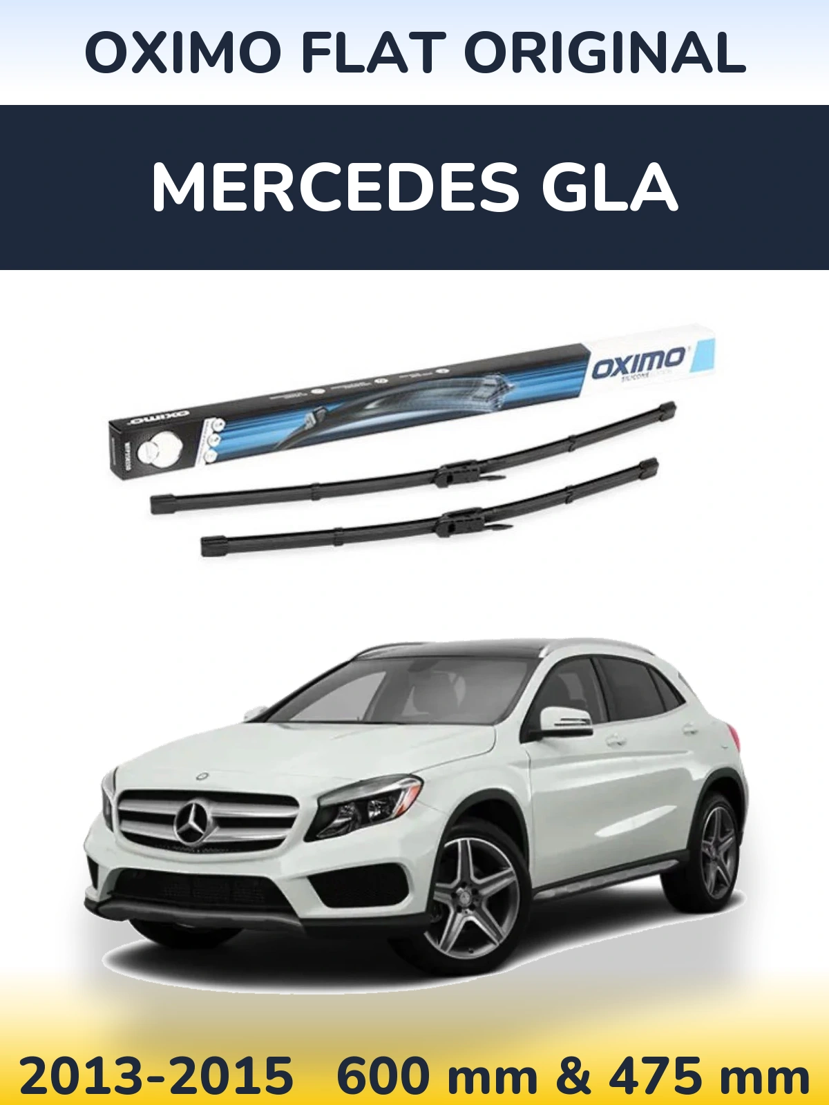 Sada předních stěračů Oximo Flat Original 600 a 475 mm pro Mercedes GLA 2013-2015