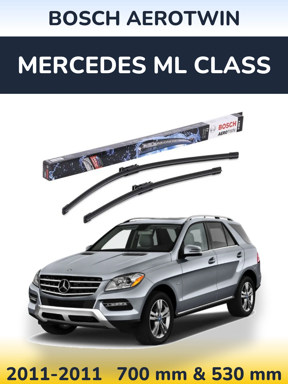Sada předních stěračů BOSCH AeroTwin 700 a 530 mm pro Mercedes ML Class 2011-2011