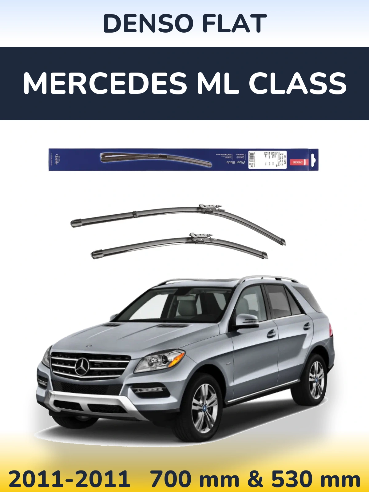 Sada předních stěračů Denso Flat 700 a 530 mm pro Mercedes ML Class 2011-2011