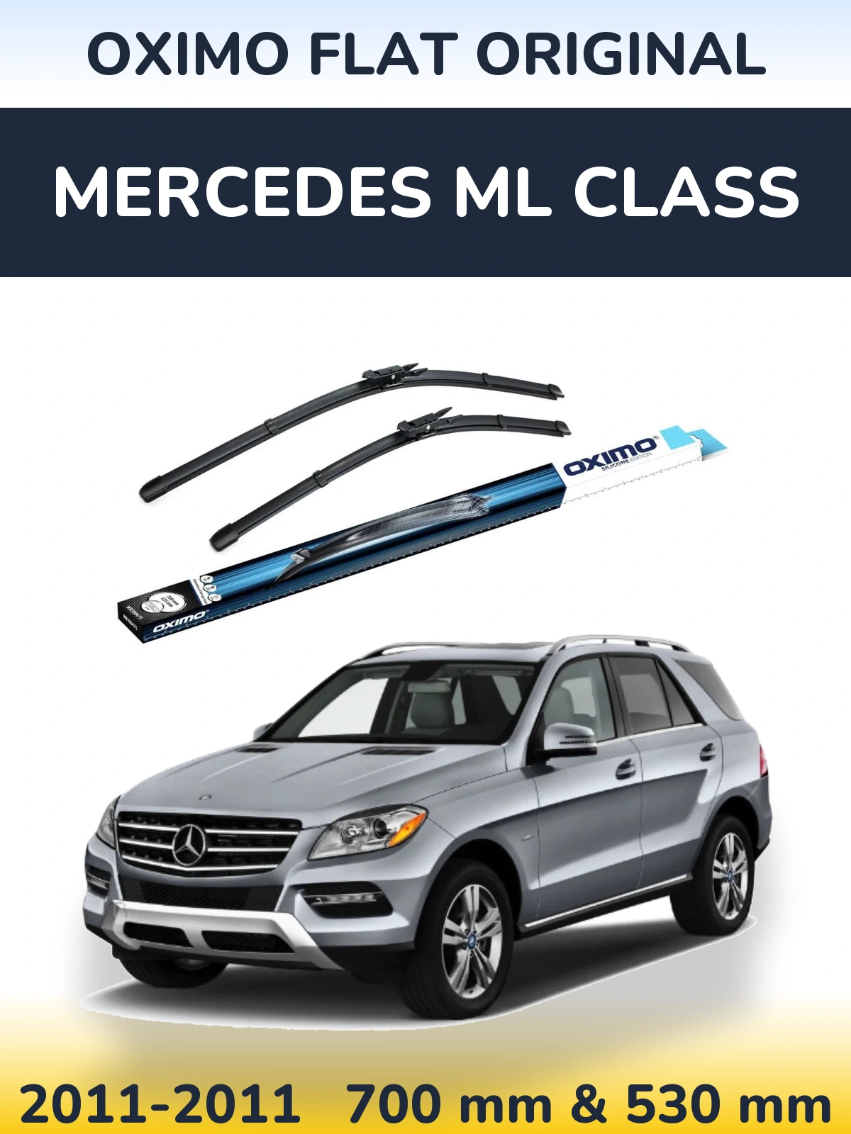 Sada předních stěračů Oximo Flat Original 700 a 530 mm pro Mercedes ML Class 2011-2011