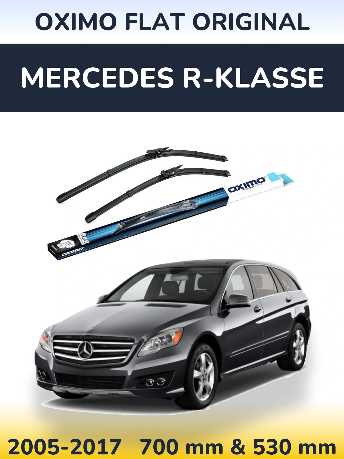Sada předních stěračů Oximo Flat Original 700 a 530 mm pro Mercedes R-Klasse 2005-2017