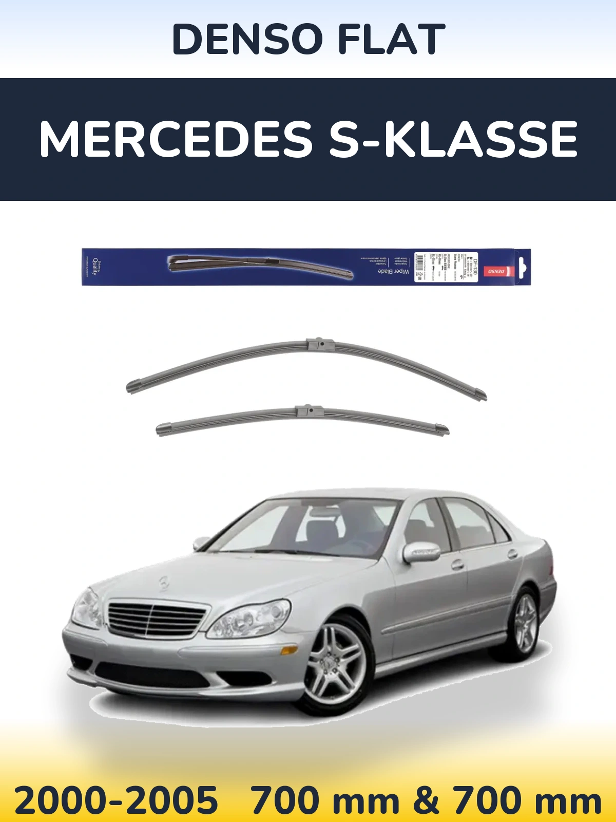 Комплект передніх щіток Denso Flat 650 & 650 мм для Mercedes S-Klasse 2000-2005