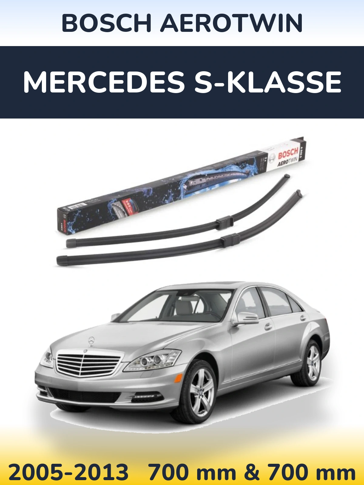 Sada předních stěračů BOSCH AeroTwin 680 a 680 mm pro Mercedes S-Klasse 2005-2013
