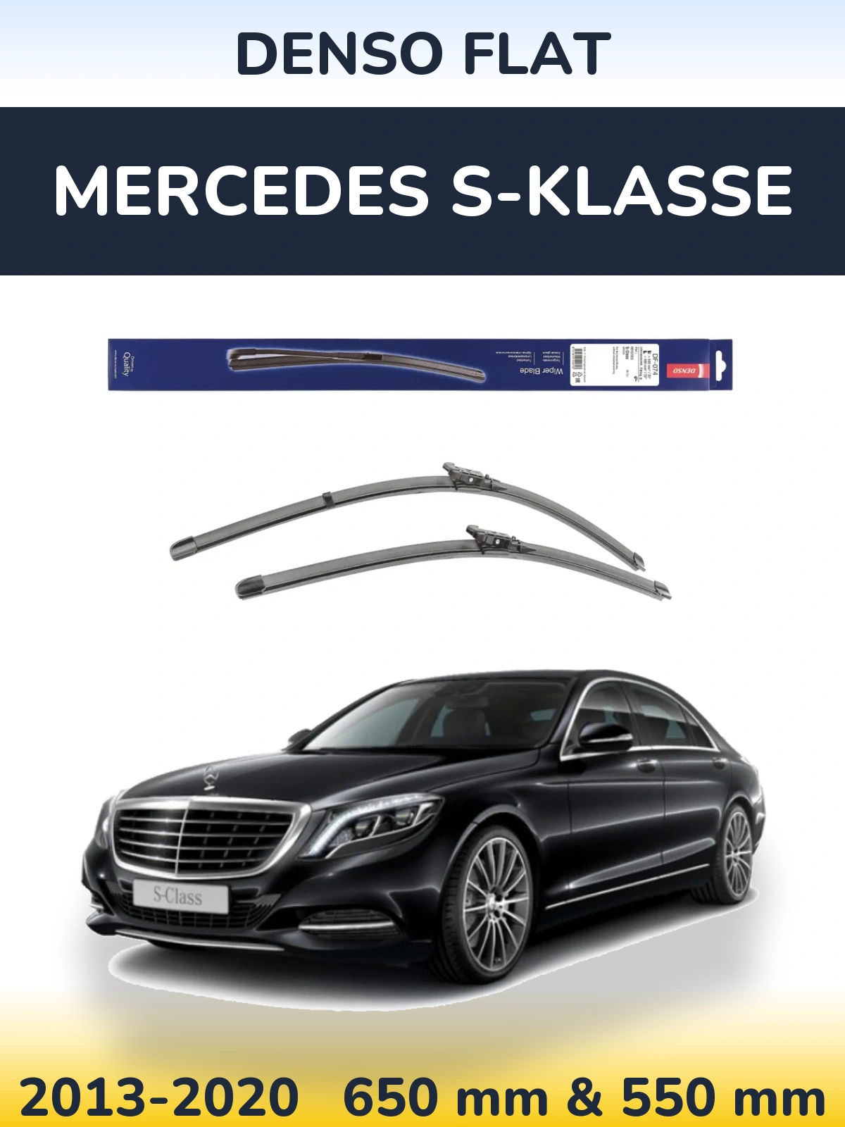 Sada předních stěračů Denso Flat 650 a 550 mm pro Mercedes S-Klasse 2013-2020