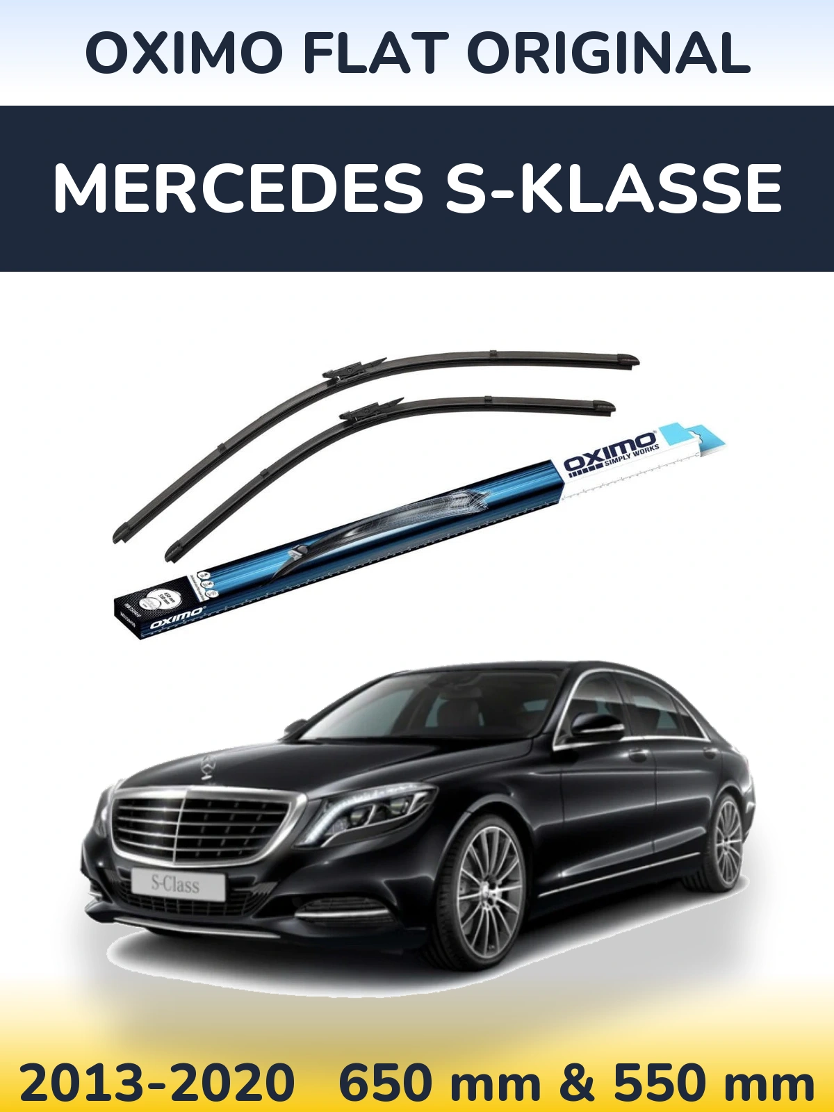 Sada předních stěračů Oximo Flat Original 650 a 550 mm pro Mercedes S-Klasse 2013-2020