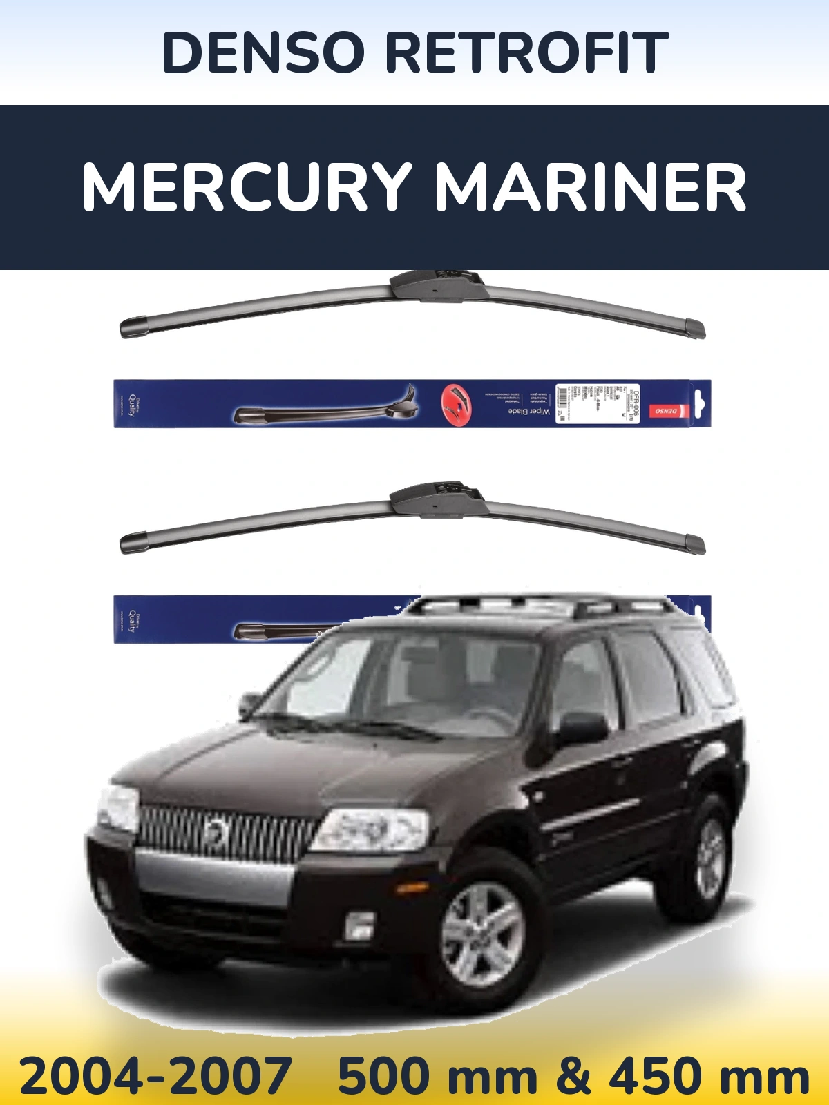 Sada předních stěračů Denso Retrofit 500 a 450 mm pro Mercury Mariner 2004-2007