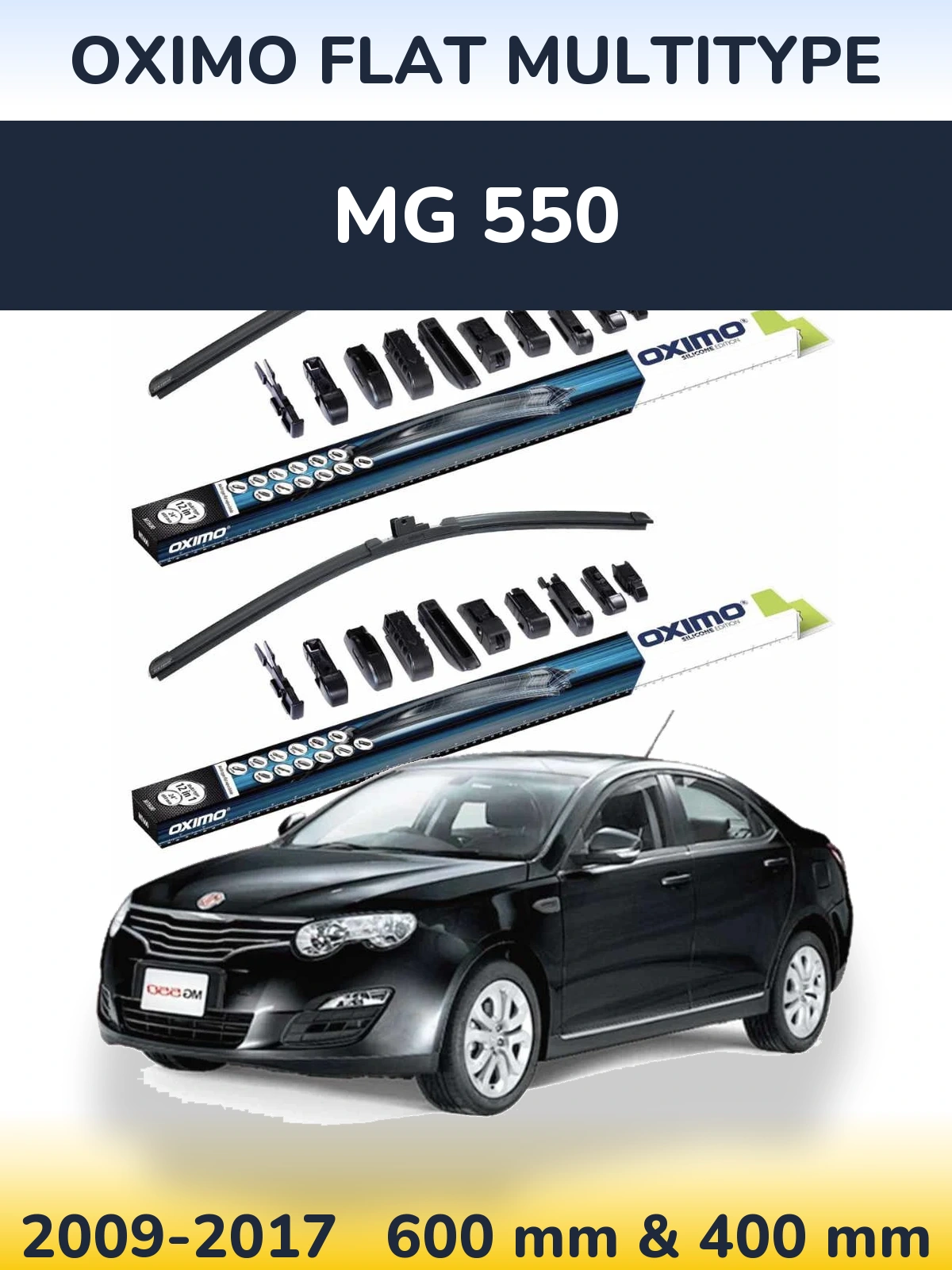 Sada předních stěračů Oximo Flat MultiType 600 a 400 mm pro MG 550 2009-2017