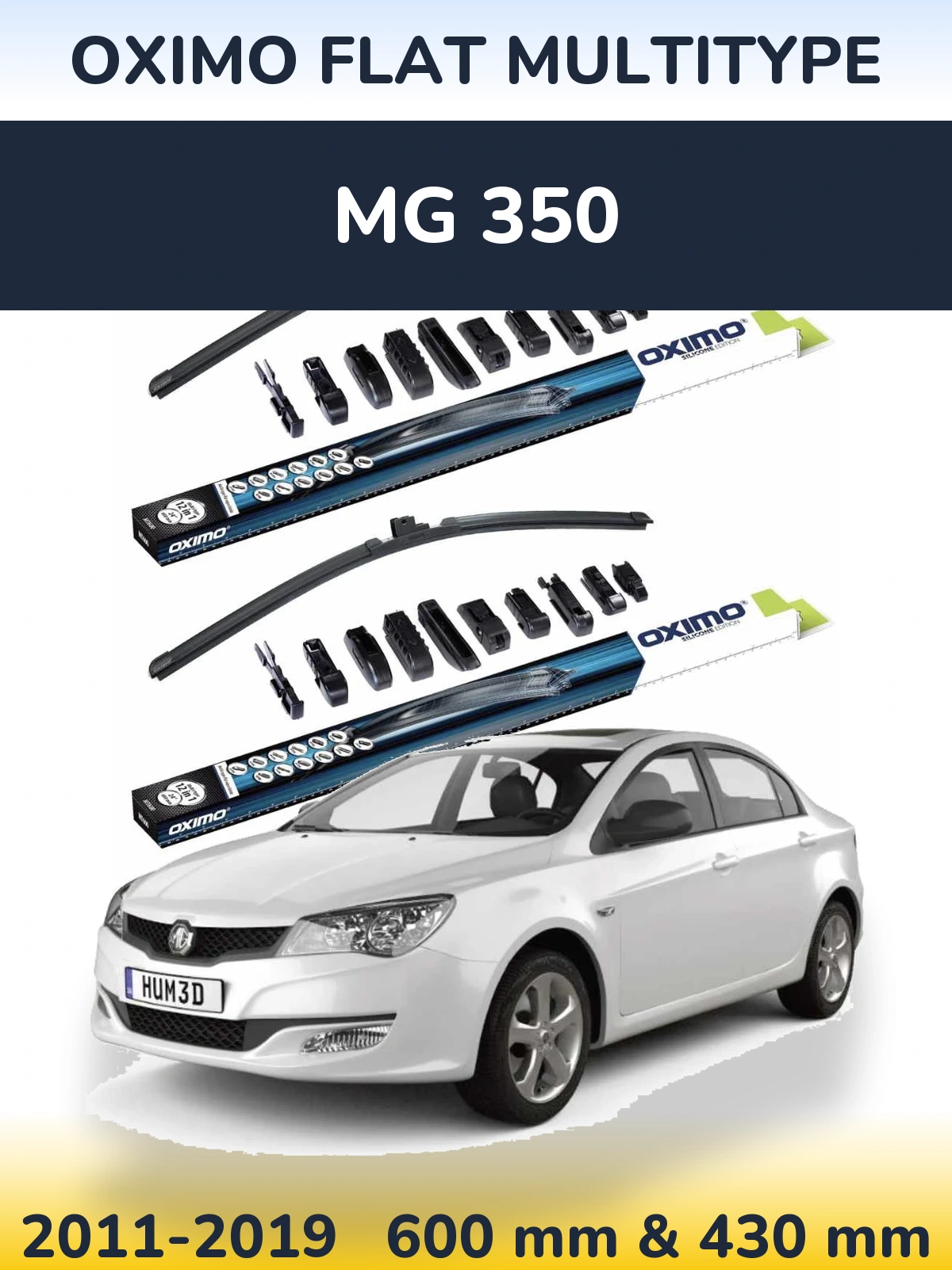 Sada předních stěračů Oximo Flat MultiType 600 a 430 mm pro MG 350 2011-2019