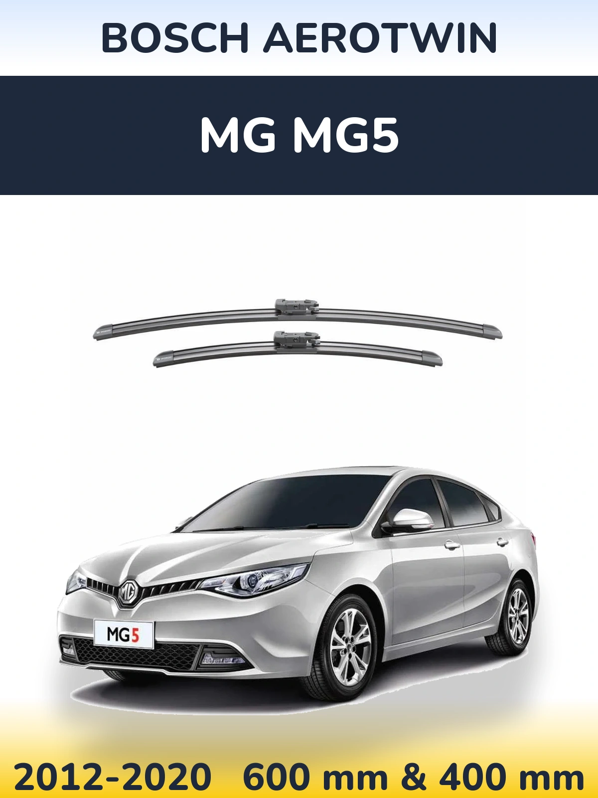 Комплект передніх щіток BOSCH AeroTwin 600 & 400 мм для MG MG5 2012-2020