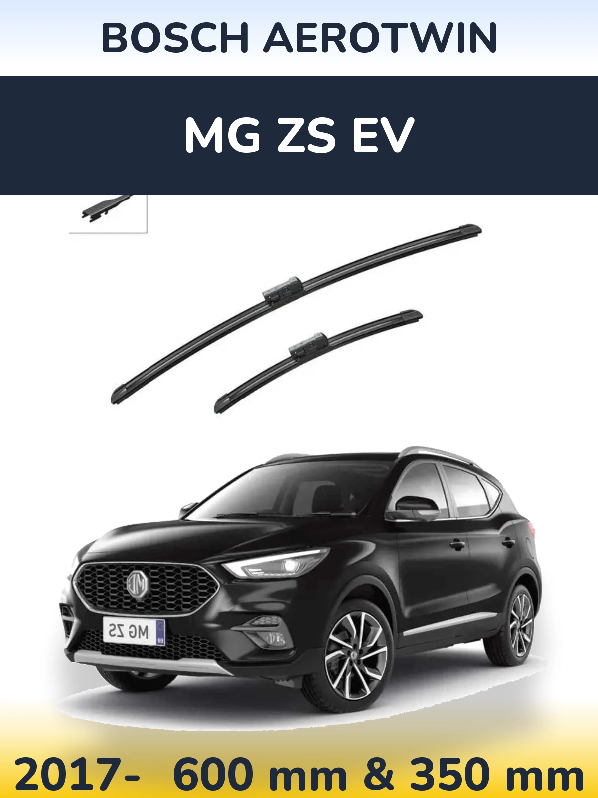 Комплект передніх щіток BOSCH AeroTwin 600 & 350 мм для MG ZS EV 2017-2026