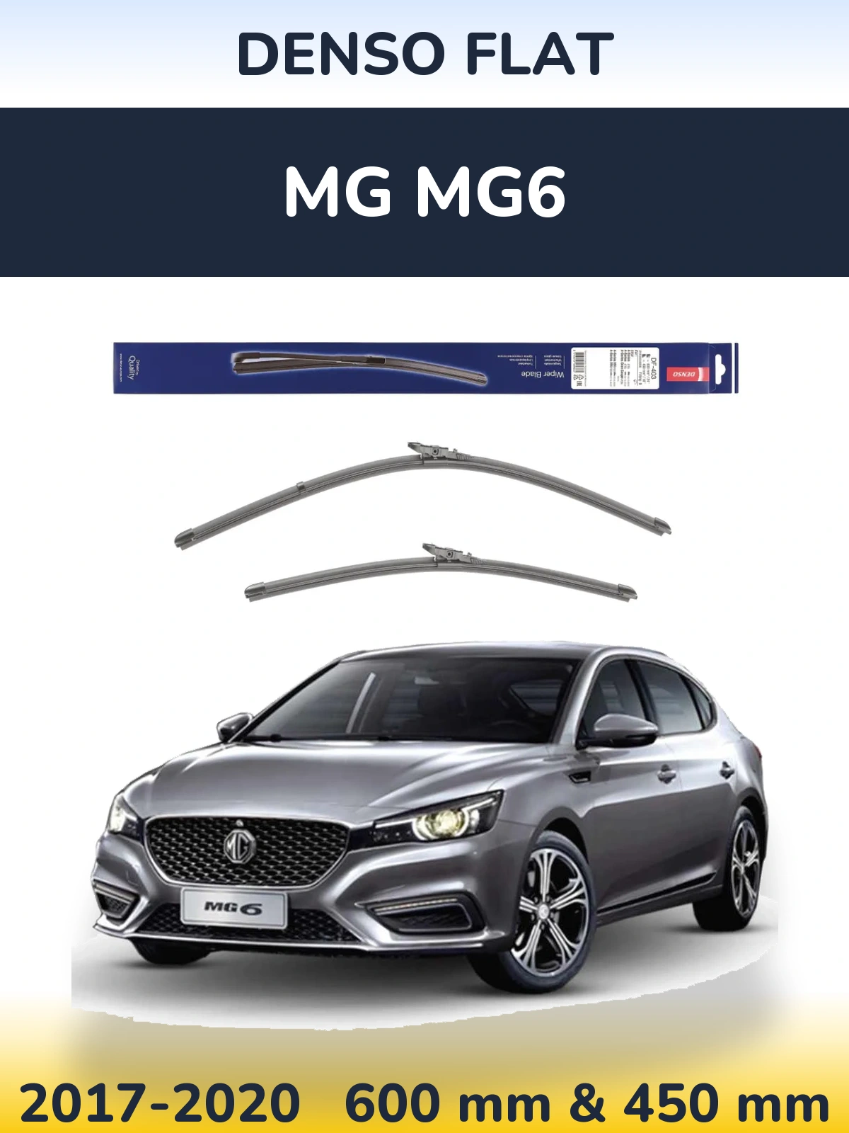 Sada předních stěračů Denso Flat 600 a 450 mm pro MG MG6 2017-2020