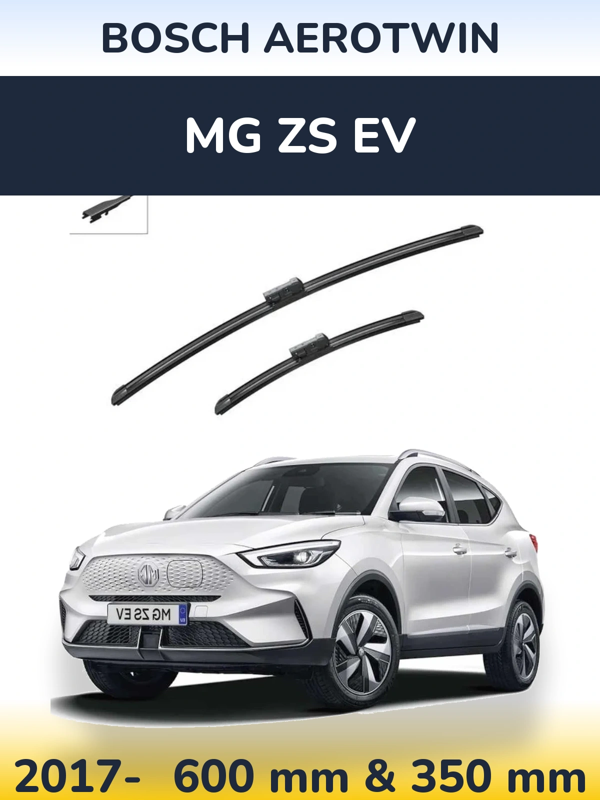 Sada předních stěračů BOSCH AeroTwin 600 a 350 mm pro MG ZS EV 2017-2026