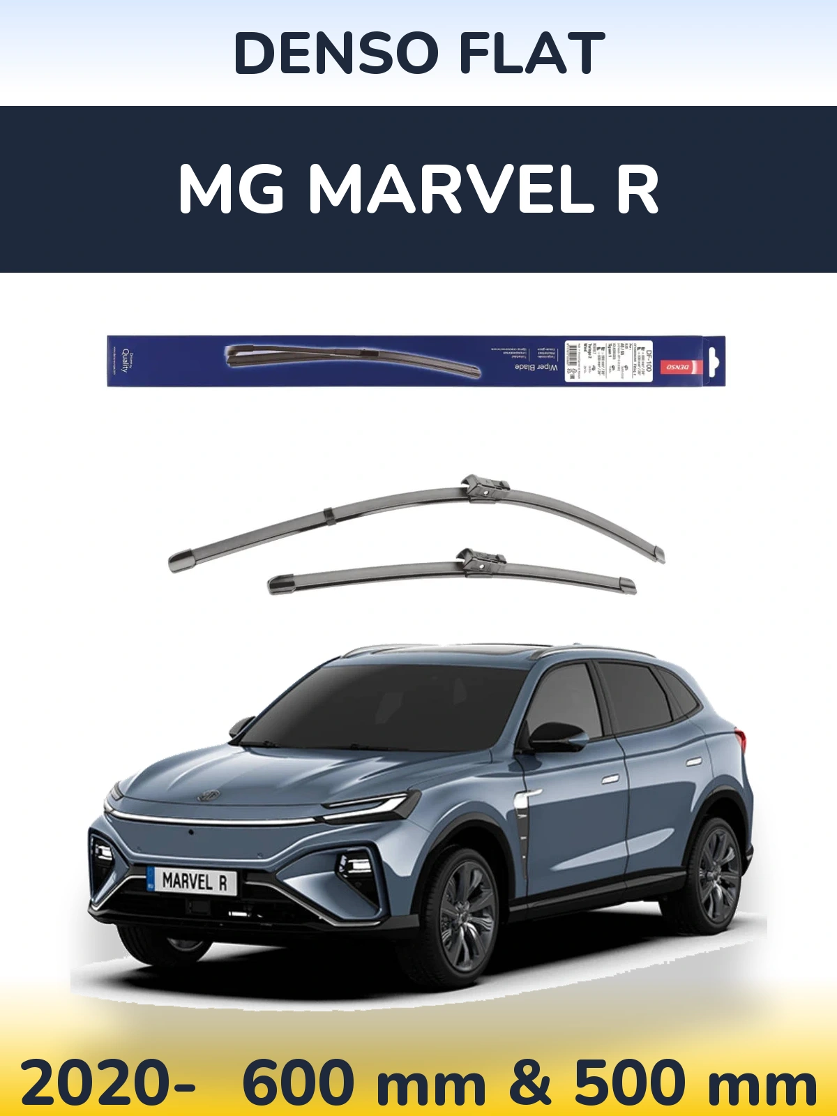 Sada předních stěračů Denso Flat 600 a 500 mm pro MG Marvel R 2020-2026