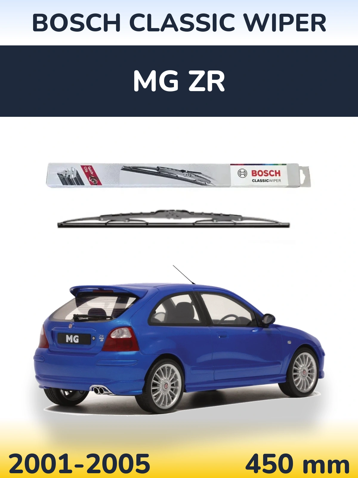 Zadní stěrač BOSCH Classic Wiper 450 mm pro MG ZR 2001-2005