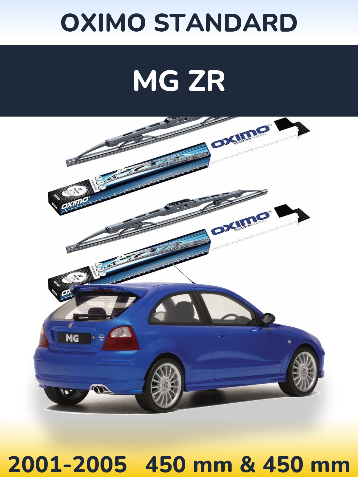 Sada předních stěračů Oximo Standard 450 a 450 mm pro MG ZR 2001-2005