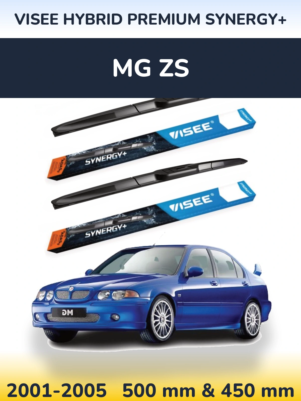 Sada předních stěračů VISEE HYBRID PREMIUM SYNERGY+ 500 a 450 mm pro MG ZS 2001-2005