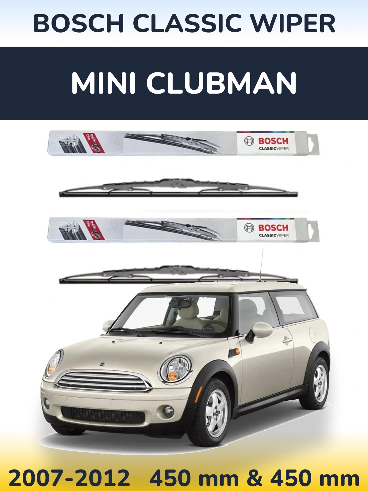 Sada předních stěračů BOSCH Classic Wiper 450 a 450 mm pro MINI Clubman 2007-2012