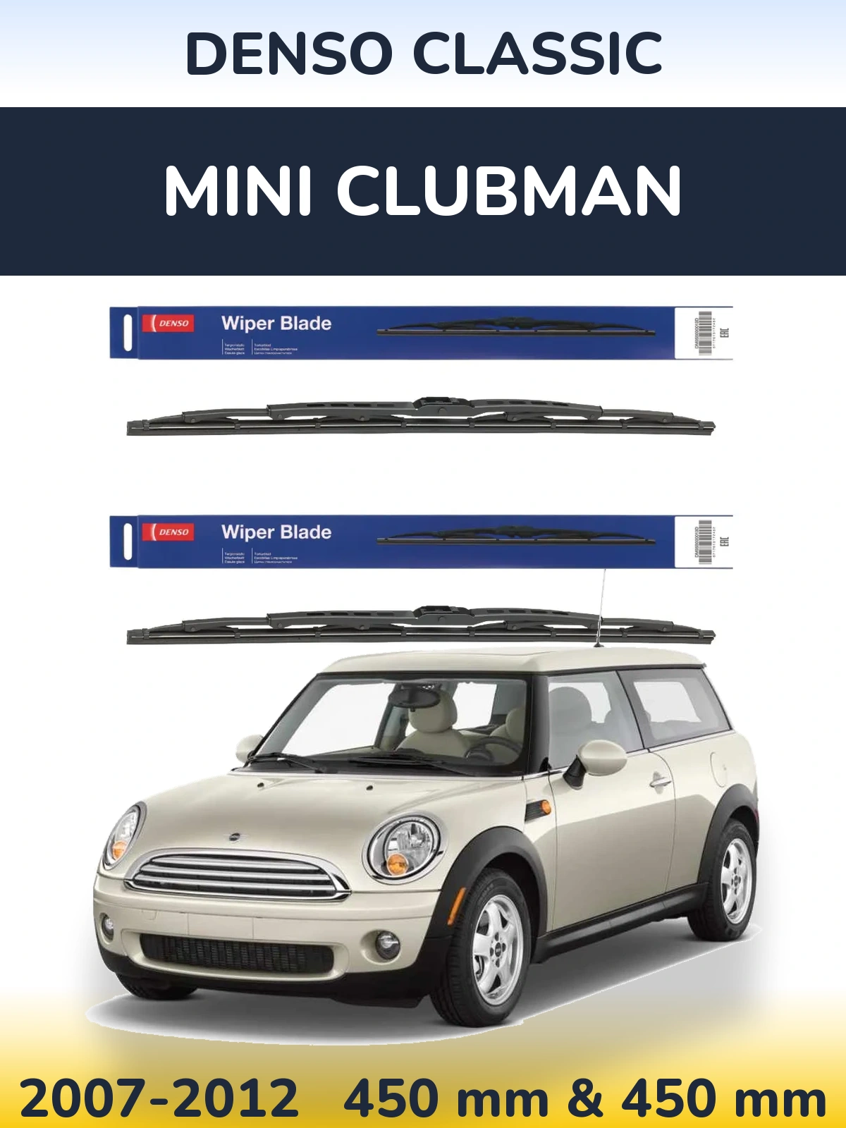 Sada předních stěračů Denso Classic 450 a 450 mm pro MINI Clubman 2007-2012