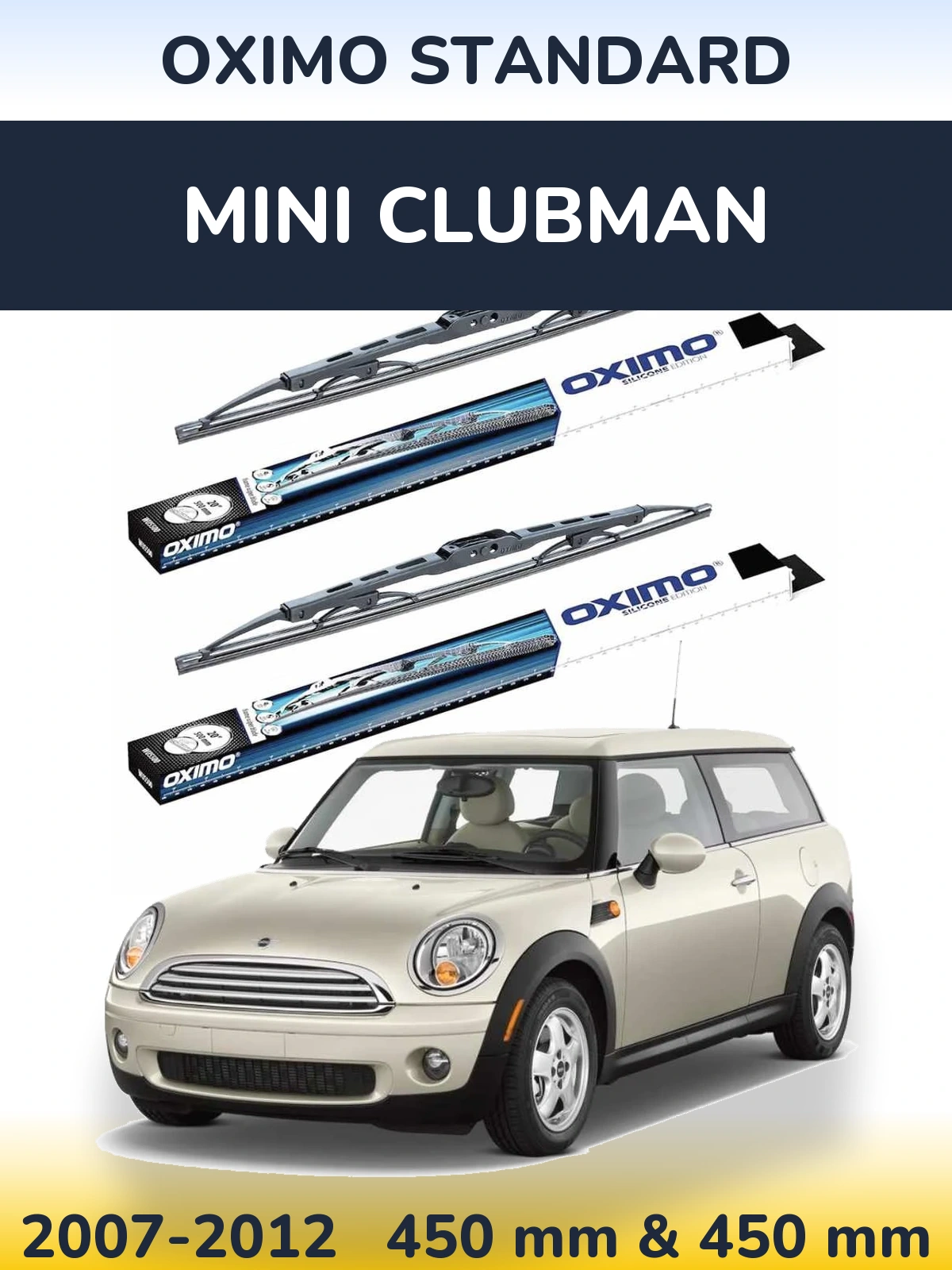 Sada předních stěračů Oximo Standard 450 a 450 mm pro MINI Clubman 2007-2012