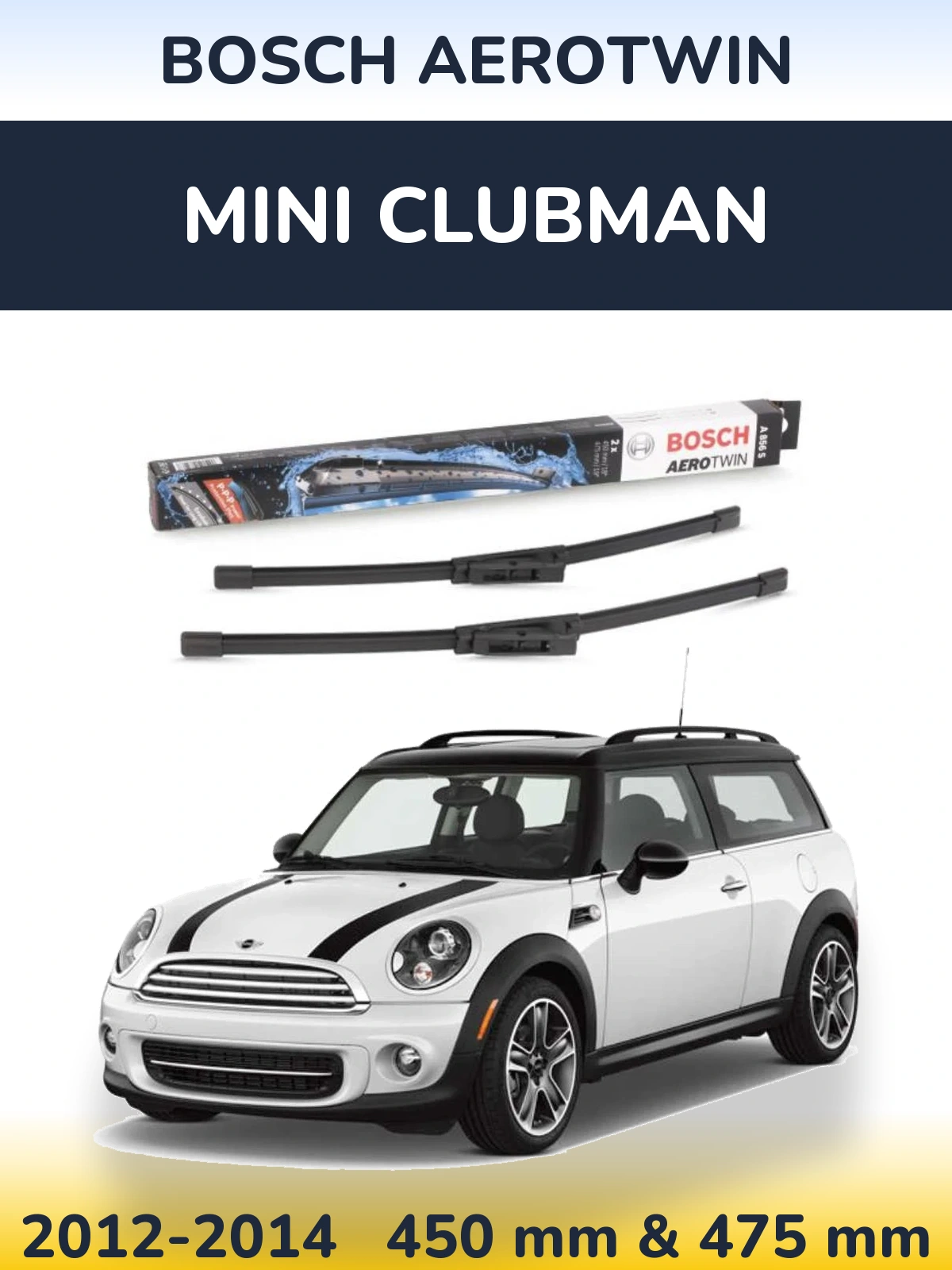 Sada předních stěračů BOSCH AeroTwin 450 a 475 mm pro MINI Clubman 2012-2014