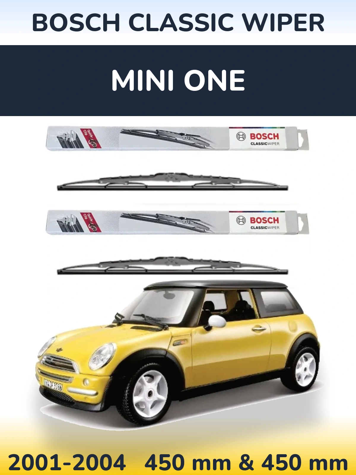 Sada předních stěračů BOSCH Classic Wiper 450 a 450 mm pro MINI One 2001-2004