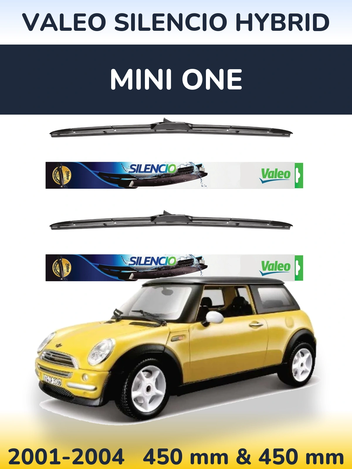 Комплект передніх щіток Valeo Silencio Hybrid 450 & 450 мм для MINI One 2001-2004