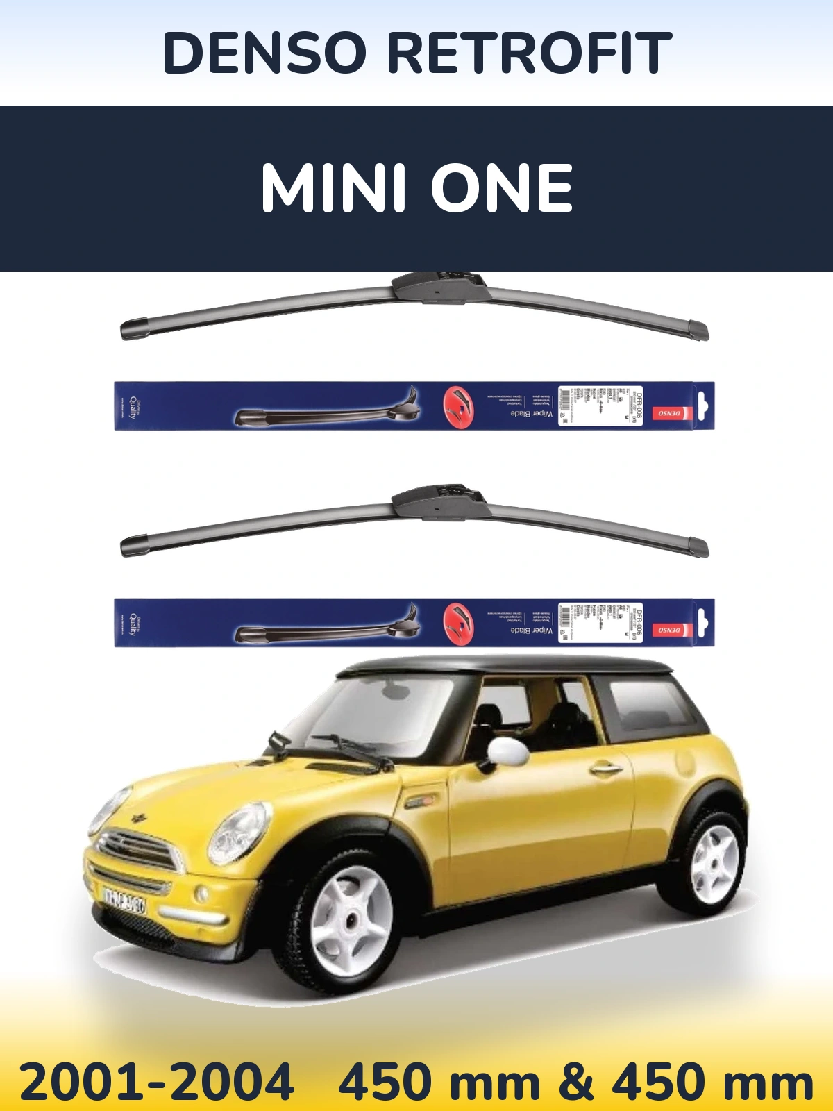 Комплект передніх щіток Denso Retrofit 450 & 450 мм для MINI One 2001-2004