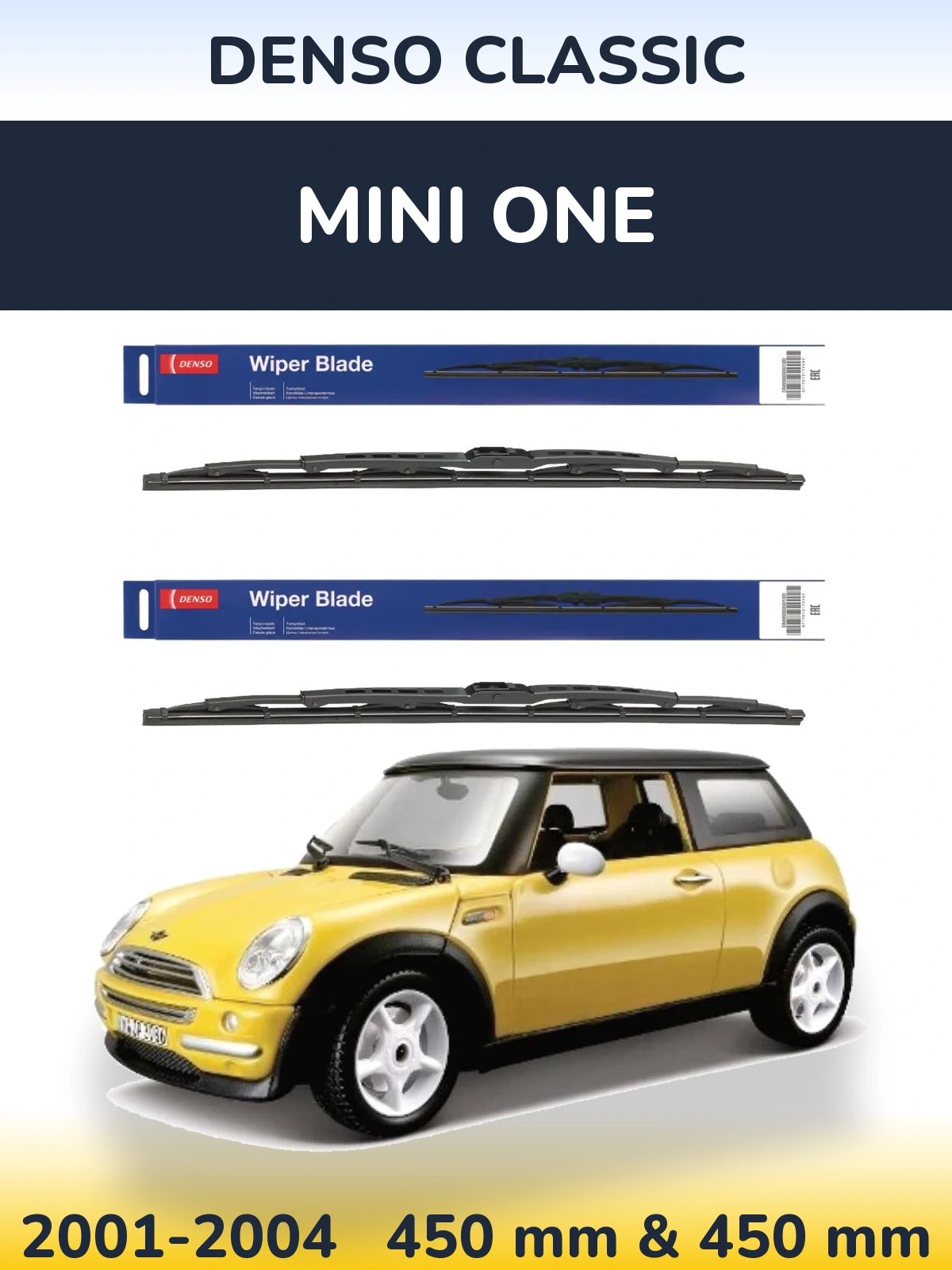 Sada předních stěračů Denso Classic 450 a 450 mm pro MINI One 2001-2004