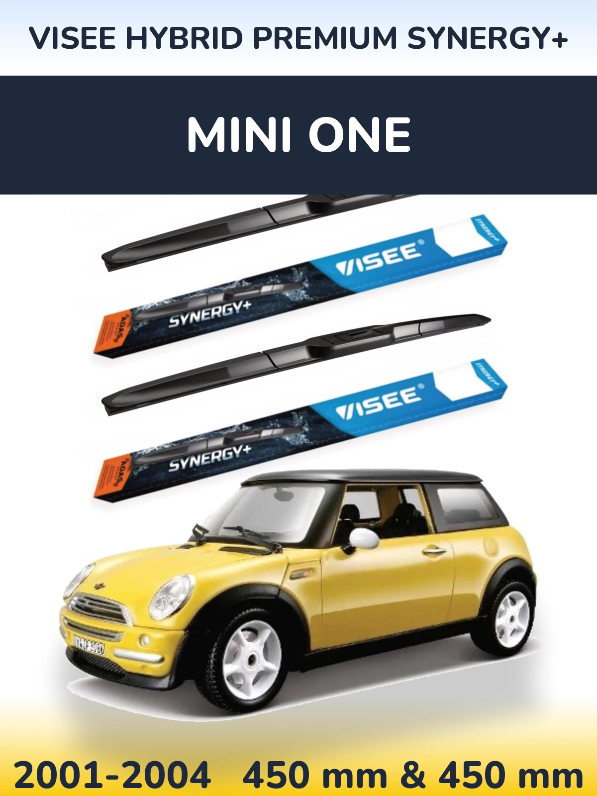 Sada předních stěračů VISEE HYBRID PREMIUM SYNERGY+ 450 a 450 mm pro MINI One 2001-2004
