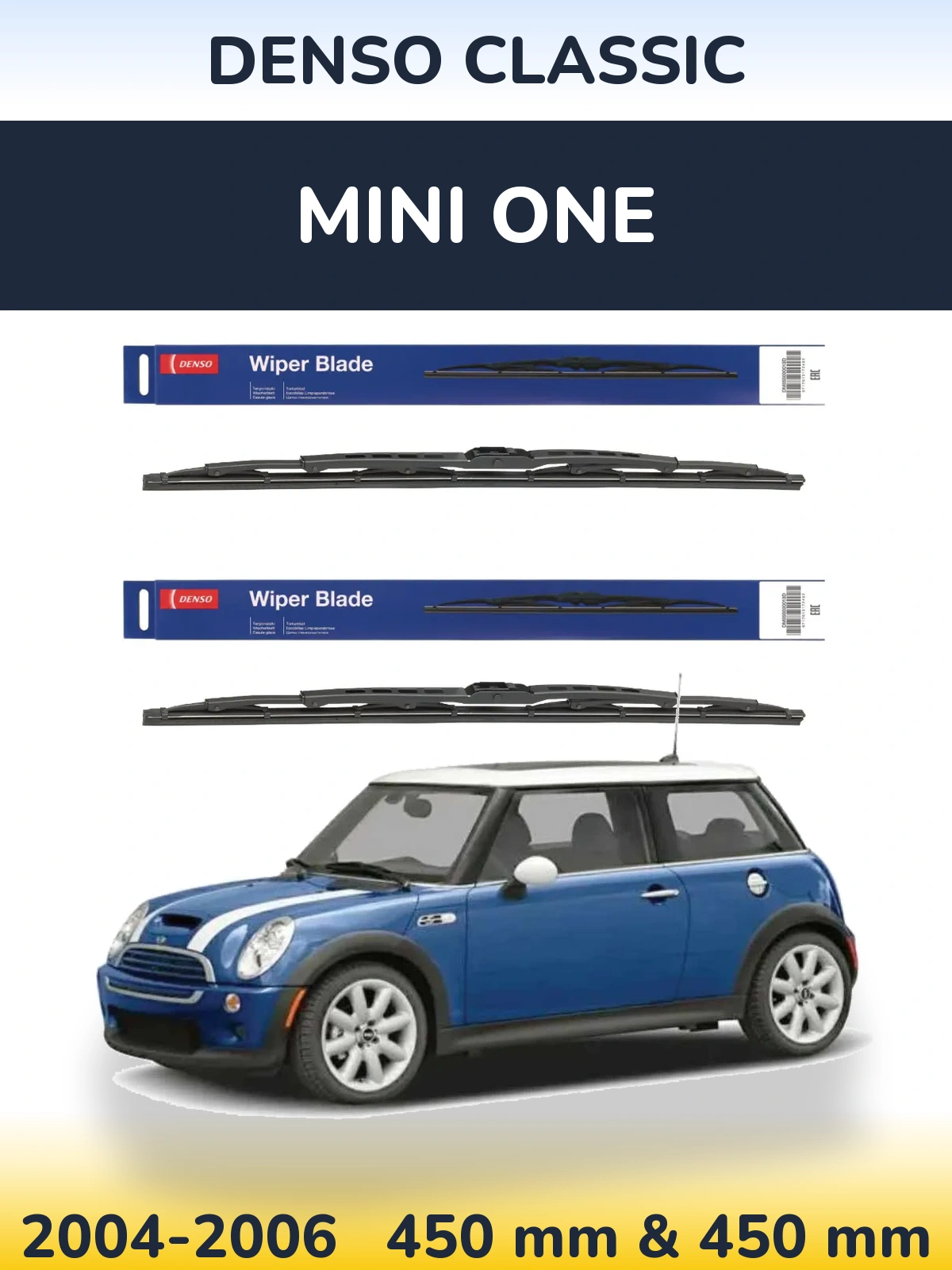 Sada předních stěračů Denso Classic 450 a 450 mm pro MINI One 2004-2006