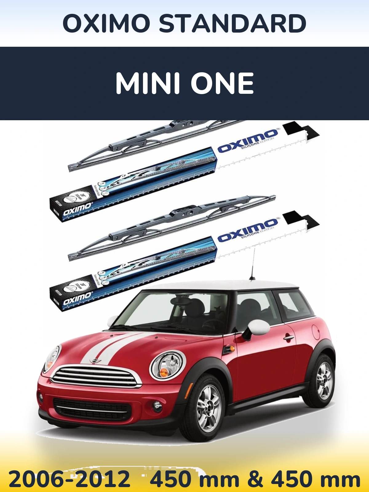Комплект передніх щіток Oximo Standard 450 & 450 мм для MINI One 2006-2012