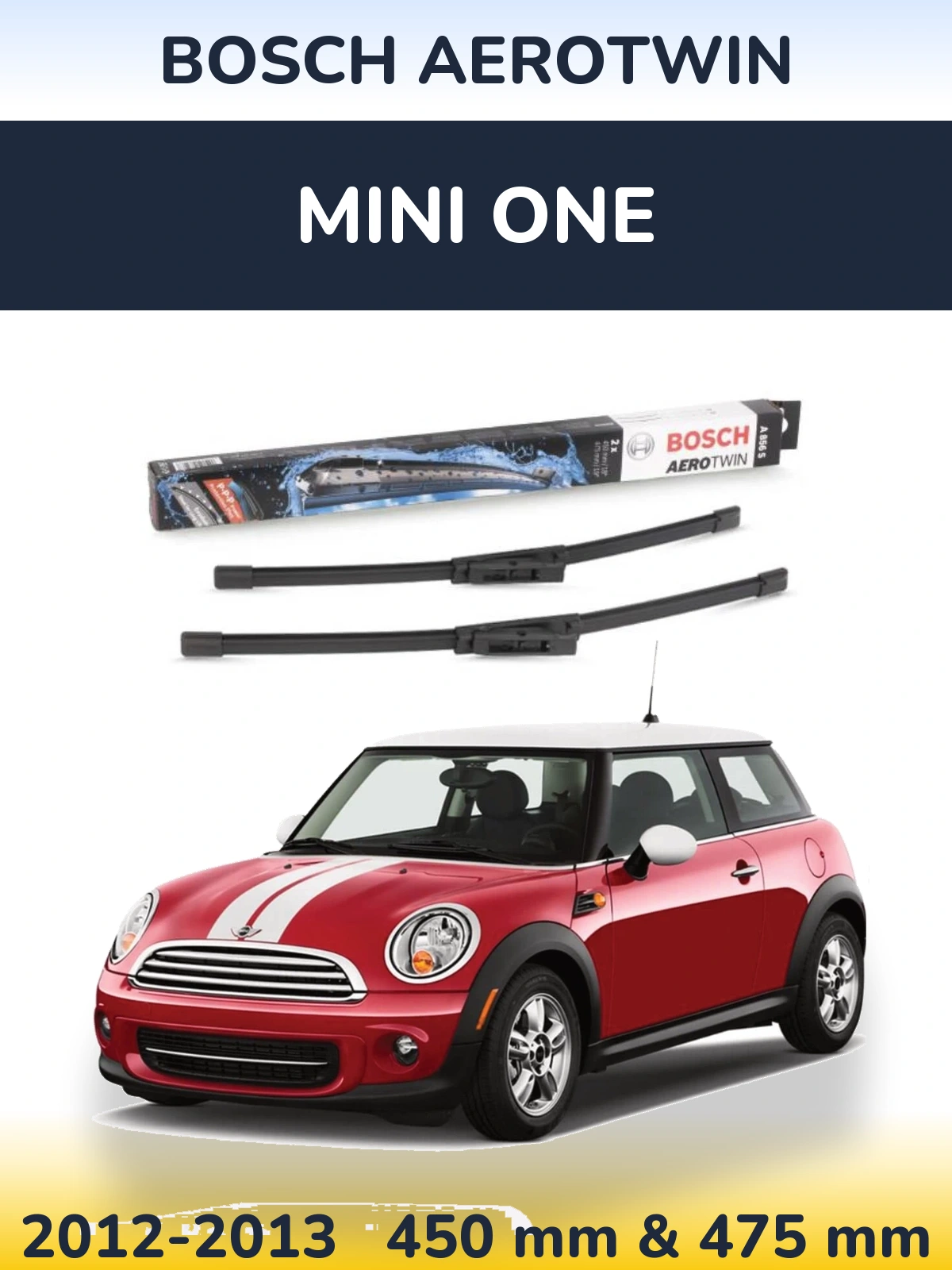 Sada předních stěračů BOSCH AeroTwin 450 a 475 mm pro MINI One 2012-2013